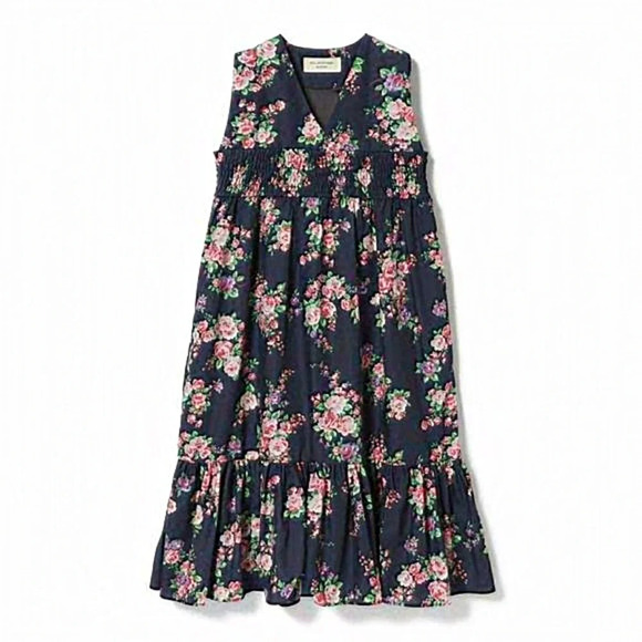 BEAMS BOY Japan Sleeveless‎ Floral Midi Dress Small - Picture 3 of 8